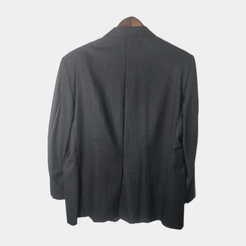 Hickey Freeman Loro Piana Tasmanian Super 130s Wool Jacket 48L Gray Career Event